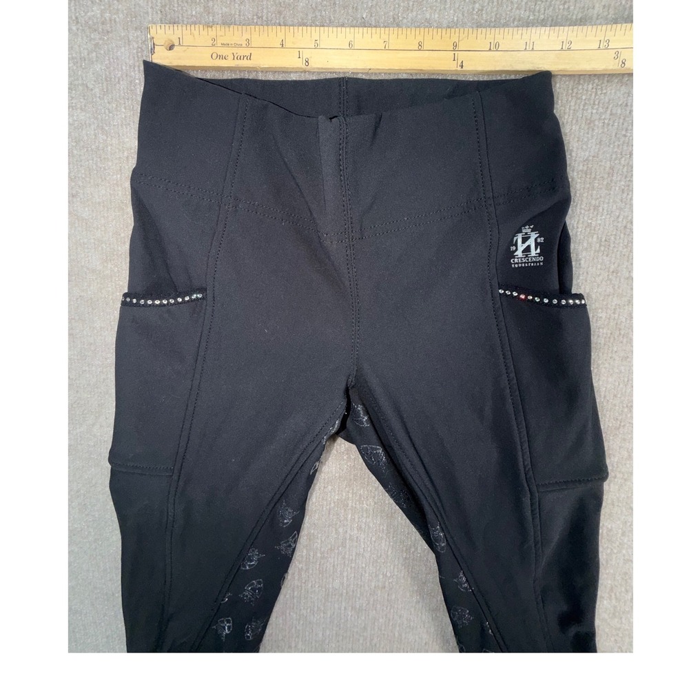 Horze Crescendo Equestrian Riding Tights Black Full Seat Silicone Grip USA 22 - Picture 6 of 7